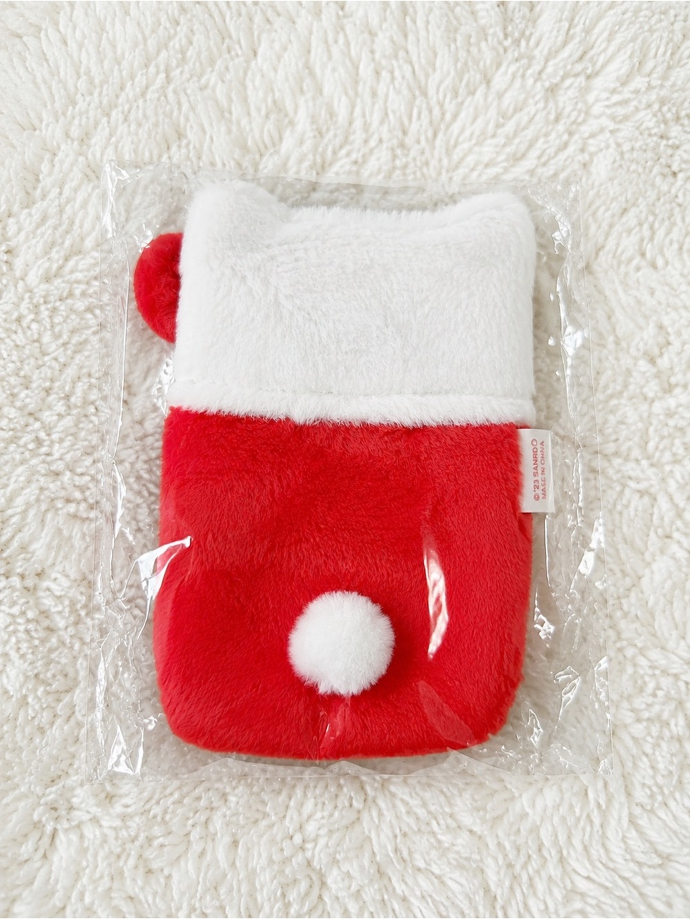 Sanrio Hello Kitty Plush Trading Card Holder Red Bow Keychain - Picture 2 of 3